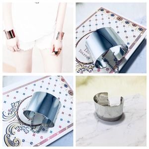 Wide Silver Cuff Alloy Bracelet with Chain Detail